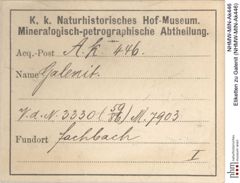 Etiketten zu Galenit (NHMW-MIN-Ak446)